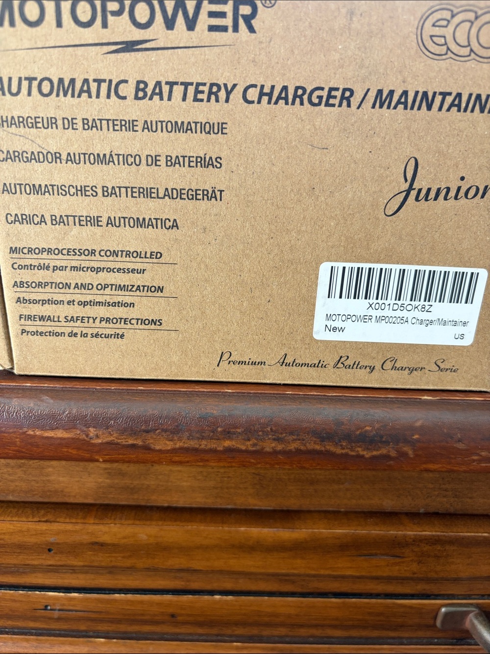 Motopower Junior Automatic Battery Charger Maintainer - Brown
